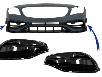 Front Bumper Side Grilles suitable for Mercedes CLA W117 C117 X117 (2013-2018) Facelift CLA45 Design Piano Black