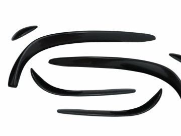 Front Bumper Splitters Fins Aero suitable for Mercedes C-Class W205 (2015-2018) C43 Design Piano Black