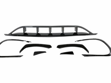 Front Bumper Splitters Fins Aero Conversion Kit suitable for Mercedes CLA W117 Facelift (2016-2018) CLA45 Design Canards Piano Black