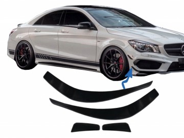 Front Bumper Splitters Fins Aero suitable for MERCEDES CLA W117 C117 X117 (2013-2016) CLA45 Design