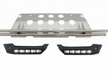 Front Bumper Spoiler LED DRL Extension Rear Skid Plate Under Run suitable for MERCEDES Benz W463 G-Class 89-17