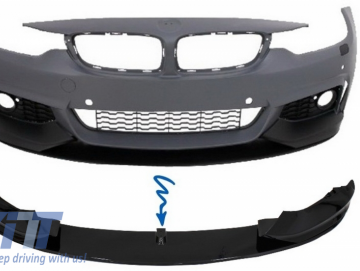 Front Bumper Spoiler Lip suitable for BMW 4 Series F32 F33 F36 Coupe Cabrio Grand Coupe (2013-03.2019) with Side Skirts Add-on Lip Extensions M-Perfor