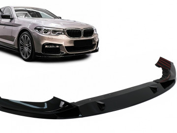 Front Bumper Spoiler Lip suitable for BMW 5 Series G30 Limousine G31 Touring (2017-2019) M Sport Design Piano Black