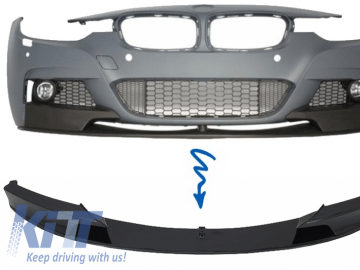 Front Bumper Spoiler suitable for BMW 3 Series F30/F31 (2011-) Sedan/Touring M-Performance Design Brilliant Black Edition