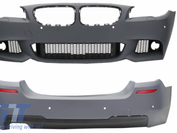 Front Bumper Without Fog Lamps with Rear Bumper suitable for BMW F10 5 Series (2011+) M-Technik Design