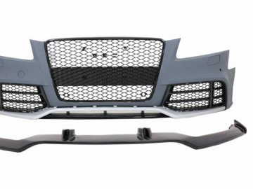 Front Bumper and Add-On Spoiler Lip Real Carbon suitable for Audi A5 8T Pre Facelift (2008-2011) RS5 Design