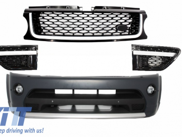 Front Bumper and Front Grilles Assembly All Black suitable for Land ROVER Range ROVER Sport (2009-2013) L320 Autobiography Design