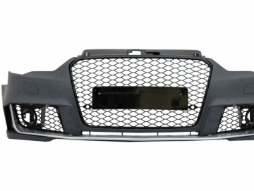 Front Bumper and Rear Bumper Valance Diffuser with Exhaust Tips suitable for AUDI A3 8V (2012-2015) Hatchback Sportback RS3 Design