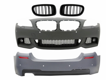 Front Bumper and Rear Bumper with Central Grilles Kidney suitable for BMW 5 Series F10 (2011-2013) M-Technik Design