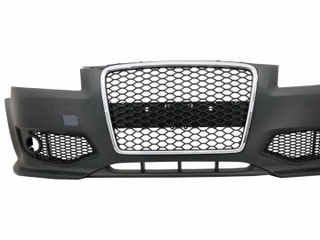 Front Bumper suitable for AUDI A3 8P Pre Facelift HATCHBACK 3D/5D (06.2005-04.2008) Sport Chrome Black With Fog Lights