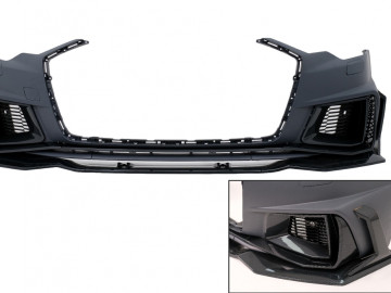 Front Bumper suitable for Audi A6 C8 4K (2018-2022) RS6 Carbon Look Ornaments