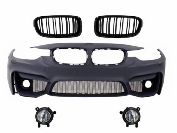 Front Bumper suitable for BMW 3 Series F30 F31 (2011-up) with Fog Lamps and Kidney Grilles Double Stripe M3 Design