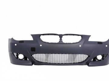 Front Bumper suitable for BMW 5 Series E60 (2003-2007) M5 Design with Central Grilles Double Stripe Piano Black