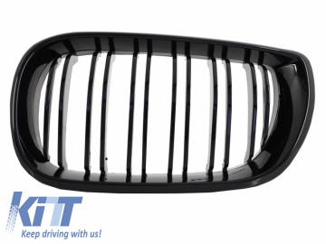 Front Bumper suitable for BMW E46 M-Technik Model with Central Grilles M Design Piano Black Assembly