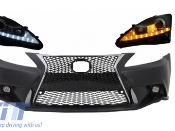 Front Bumper suitable for LEXUS IS XE20 (2006-2013) IS F Sport Facelift XE30 2014-up Design and LED DRL Headlights Dynamic Turn Light Signal