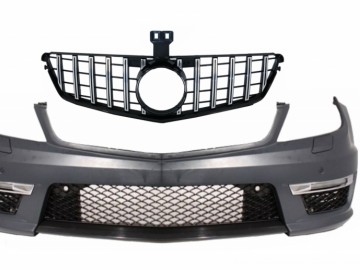 Front Bumper suitable for MERCEDES C-Class W204 (2012-up) C63 Facelift A-Design with Front Grille GT-R Panamericana Chrom