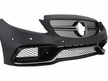 Front Bumper suitable for MERCEDES C-Class W205 S205 (2014-up) Limo T-model C63 A-Design with Side Skirts Sport