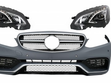 Front Bumper suitable for MERCEDES E-Class W212 S212 Facelift (2013-2016) E63 Design with Headlights LED Xenon Design