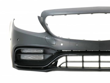 Front Bumper suitable for Mercedes C-Class W205 S205 A205 C205 Limousine T-Model Coupe Cabriolet (2014-up) C63 Design Facelift