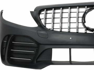 Front Bumper suitable for Mercedes C-Class W205 S205 C205 A205 (2014-up) Limousine T-Model Coupe Cabriolet GT Design