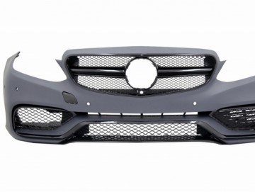 Front Bumper suitable for Mercedes E-Class W212 S212 Facelift (2013-2016) E63 Design Piano Black