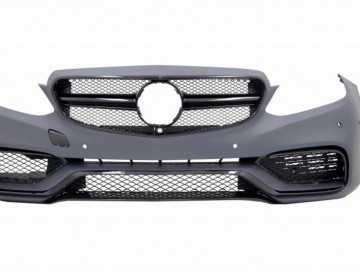 Front Bumper suitable for Mercedes E-Class W212 S212 Facelift (2013-2016) with Rear Diffuser Exhaust Tips for Sport Pack Black Edition