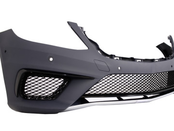 Front Bumper suitable for Mercedes S-Class W222 (2013-06.2017) S63 Design with Central Grille Piano Black