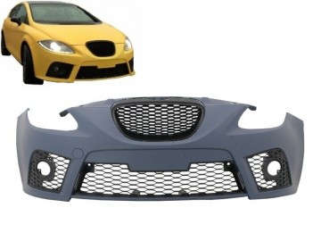 Front Bumper suitable for Seat Leon 1P (2004-2009) Cupra Design with Central Front Grille Projector Lower grille