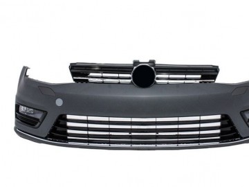 Front Bumper suitable for VW Golf VII 7 2013-2017 Rline Look with Headlights 3D LED DRL Turning Lights Silver