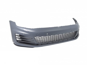 Front Bumper suitable for VW Golf VII Golf 7 2013-up GTI Look with Headlights 3D LED DLR RED and Grille