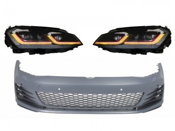 Front Bumper suitable for VW Golf VII 7 5G (2013-2017) with LED Headlights G7.5 GTI Look with Sequential Dynamic Turning Lights