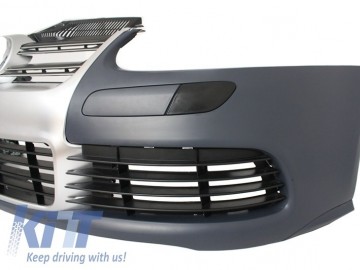 Front Bumper suitable for VW Golf V 5 (2003-2007) Jetta (2005-2010) R32 Look Brushed Aluminium Look Grille