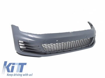 Front Bumper suitable for VW Golf VII Golf 7 2013-up GTI Look with Headlights 3D RED LED DRL Turn Light