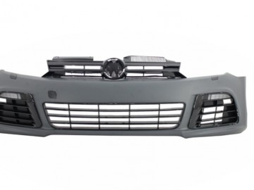 Front Bumper suitable for VW Golf VI 6 (2008-2013) R20 Look with Headlights 3D LED DRL U-Design LED Flowing Turning Light