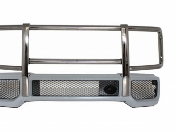 Front Bumper with Black BullBar Chrome suitable for MERCEDES G-Class W463 (1989-2018) G63 G65 Design