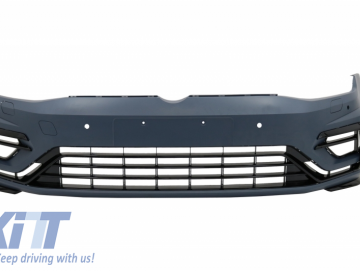 Front Bumper with Central Badgeless Grille suitable for VW Golf 7.5 VII Facelift (2017-up) R GTI Design