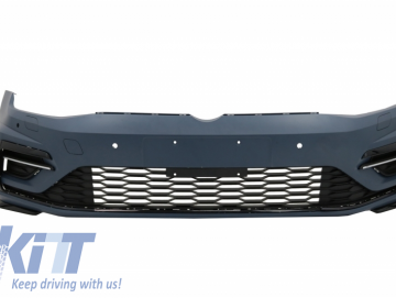 Front Bumper with Central Badgeless Grille suitable for VW Golf 7.5 VII Facelift (2017-up) R GTI Design