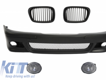 Front Bumper with Central Grilles Black and Fog Lights suitable for BMW E39 5 Series 1995-2003 M5 Design