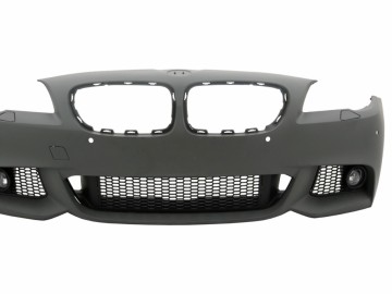 Front Bumper with Central Grilles Kidney suitable for BMW 5 Series F10 F11 Non LCI (07.2010-2013) and Side Skirts Sedan Touring M-Technik Design