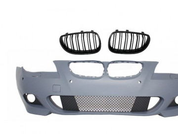 Front Bumper with Central Kidney Grilles suitable for BMW 5 Series E60 E61 (2007-2010) M-Technik Design Without Fog lights