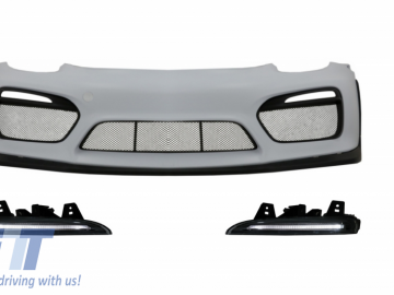 Front Bumper with DRL LED suitable for Porsche Cayman 981C & Boxster 981 (2012-2016) GT4 Design