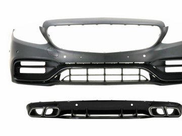 Front Bumper with Diffuser suitable for Mercedes C-Class A205 Cabriolet C205 Coupe (2014-2019) C63 Design