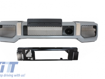 Front Bumper with Fender Flares Wheel Arches and Front Grille Black Chrome suitable for MERCEDES Benz G-Class W463 (1990-2014) G65 AMG Design