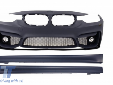 Front Bumper with Fog Lamps and Side Skirts suitable for BMW 3er F30 F31 (2011-up) M3 Design