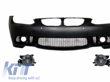 Front Bumper with Fog Light Projectors suitable for BMW 3 Series E92 Coupe E93 Cabrio (2006-2009) M3 Look with PDC