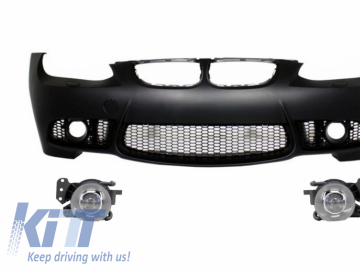 Front Bumper with Fog Light Projectors suitable for BMW 3 Series E92 Coupe E93 Cabrio (2006-2009) M3 Look Without PDC