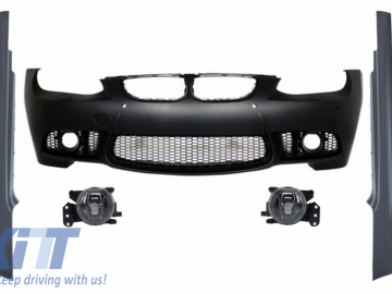 Front Bumper with Fog Light Projectors and Side Skirts suitable for BMW 3 Series E92/E93 M3 (2006-2009) with PDC