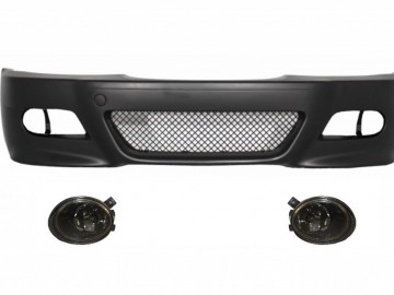 Front Bumper with Fog Lights Smoke suitable for BMW 3 Series Coupe Cabrio Sedan Estate E46 (1998-2004) M3 Design