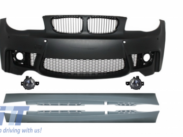 Front Bumper with Fog Lights and Side Skirts suitable for BMW 1 Series E87 (2004-2012) 1M Design