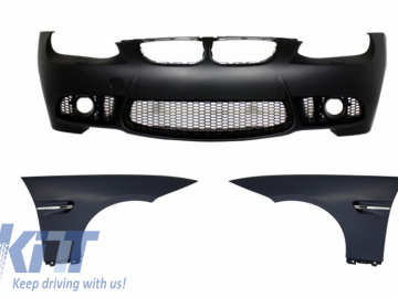 Front Bumper with Front Fenders suitable for BMW 3 Series E92 Coupe E93 Cabrio (2006-2009) M3 Look Without PDC and Projectors